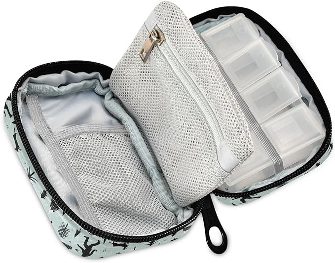 Bigfoot Jackalope Pill Box 7 Day Pill Case Travel Pill Organizer Bag Container for Medicine with Zipper Portable Weekly Case Compact Size for Medicine, Vitamin, Supplement