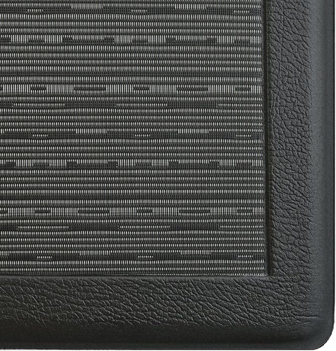 iCustomRug Ergonomic Anti Fatigue Mat, for Comfortable Standing in Kitchen, Bathroom, Workstation Memory Foam Mat 39"×20"×0.50" (L×W×H), Set of 2, Black