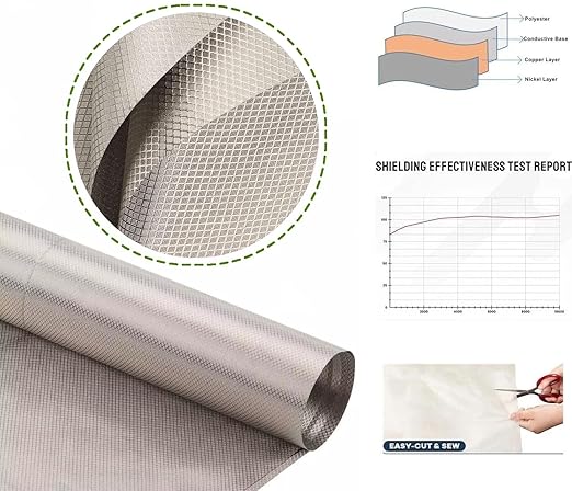 Protection Faraday Fabric-EMI RFID Shielding-Block WiFi/RF Anti-Radiation Military Grade for Radiowave Microwave and Other Electromagnetic Fields (50 Meters Long)