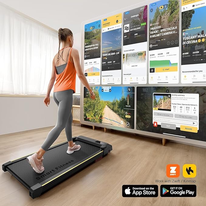 UREVO Under Desk Treadmill for Office Under Desk, Walking Pad 2 in 1 for Home/Office, Portable Walking Pad Treadmill with Remote Control, LED Display