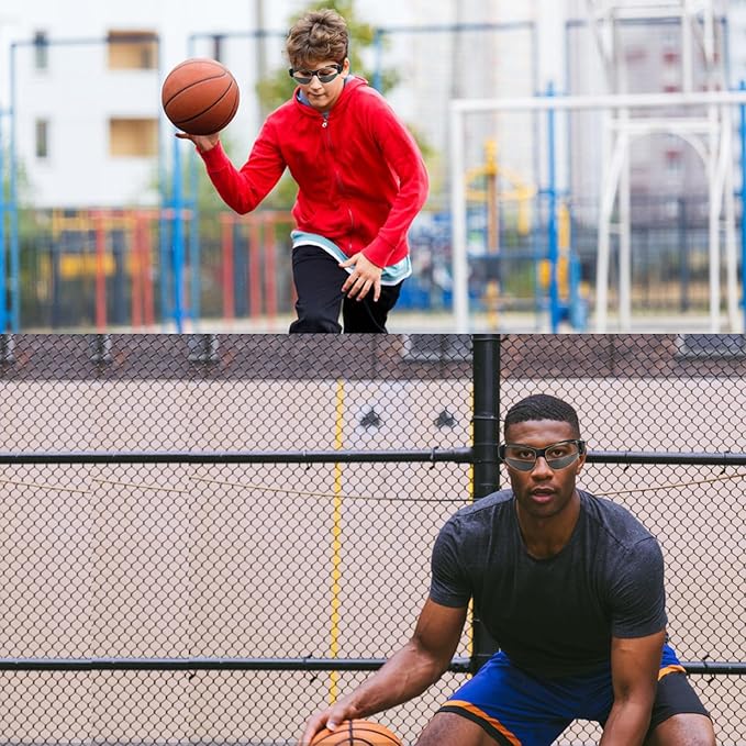 2 Pack Basketball Goggles Dribbling Training Aid, Team Professional Sports Training Equipment Dribbling Glasses Specs for Youth Teenagers Men Women (No Lens in Goggles)
