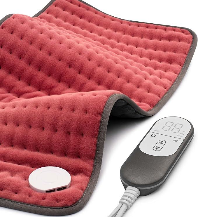 Heating Pad for Back, Neck & Shoulder Pain Relief – 12"x24" Electric Heat Pad, Auto-Off, Machine Washable, Moist/Dry Heat Options – Thoughtful Mother's Day Gifts for Mom, Dad, Women & Men
