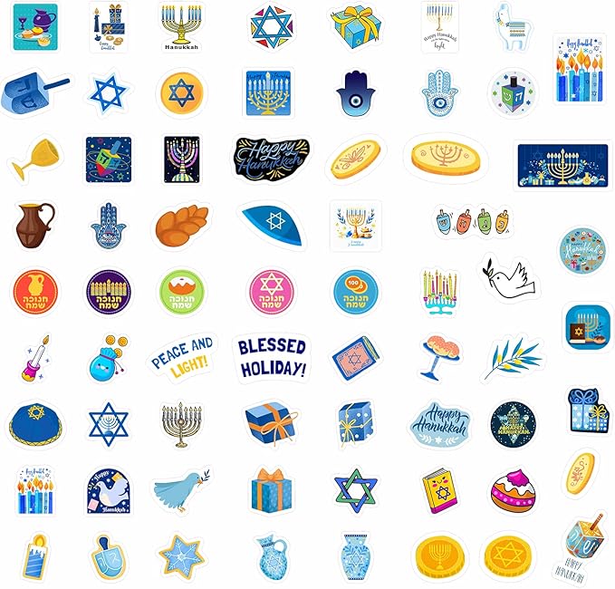 BulbaCraft Chanukah Stickers - Hanukkah Stickers, Hanukkah Gifts, Gifts for Women & Men
