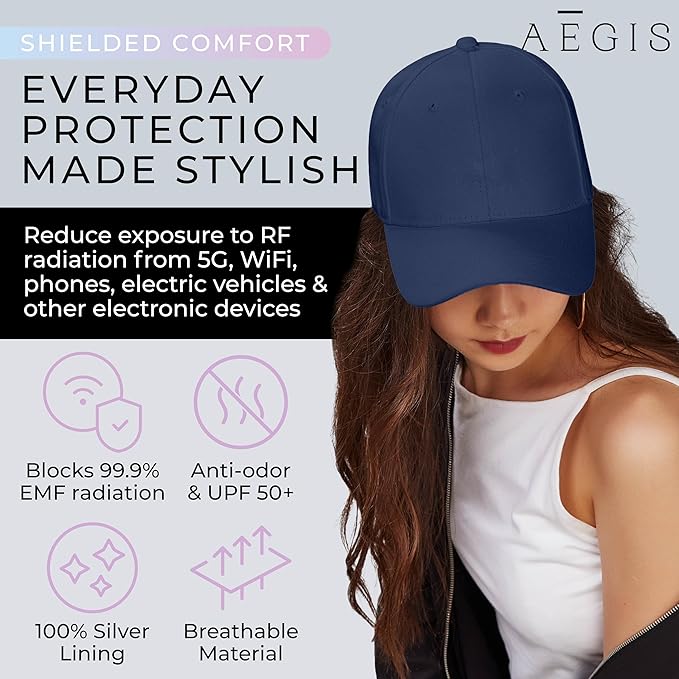 Aegis Apparel Faraday Hat, Silver Lining Fabric Blocks 99% of Wi Fi, Bluetooth, Cell Towers E M F Protection