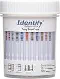 Identify Diagnostics 12 Panel Drug Test Cup - 2 Pack - CLIA Waived Instant Urine Drug Test Kit for AMP,BAR,BUP,BZO,COC,MDMA,MET,MOP/OPI,MTD,OXY,PCP,THC