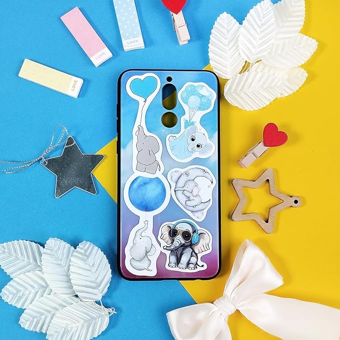BulbaCraft Elephant Stickers, Elephant Stickers for Water Bottle and Laptop, Gifts for Women & Men