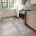 Collive Boho Kitchen Rugs and Mats 2PCS Cushioned Anti-Fatigue Floor Mat, Waterproof Kitchen Rug Set of 2 Non-Skid Comfort Standing Mat for Kitchen,Home,Office,Sink,Laundry,17.3"x29"+17.3"x59"