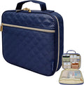 Medium Pill Bottle Organizer, Medicine Bag, Case, Carrier for Medications, Vitamins, and Medical Supplies - Travel Medicine Organizer Home Storage Med Bag - Ultrasonic Navy (Without Lock)