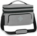Medicine Storage Bag, Medical Bag Pill Bottle Organizer for Emergency, Medicine Box Empty with Small Portable Pouch, First Aid Box for Travel and Home Storage, Grey