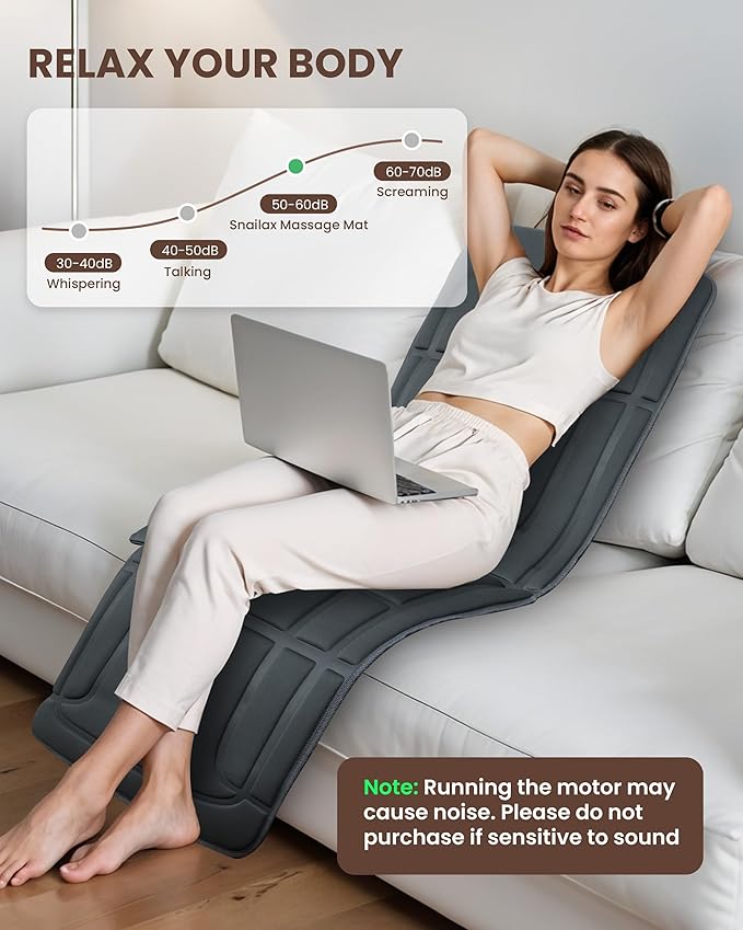 Full Body Massage Mat with Heat, Vibration Back Massage Pad for Chair, Bed, Sofa, Back Massager, Massage Chair Pad, 10 Vibration Motors& 2 Heating Levels
