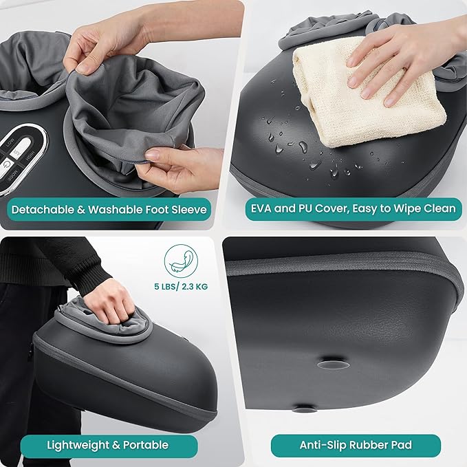 Nekteck Shiatsu Foot Massager with Heat [2026 Upgraded], 3 Modes Deep Kneading Therapy Air Compression, Feet Massage for Plantar Fasciitis, Relaxation Gifts for Men Women Mom Dad