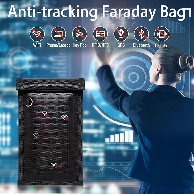 yaokvide Faraday Bags for Phones & Car Keys, Fireproof & Waterproof Faraday Key Fob Protector, Anti-Theft Signal Blocker Pouch