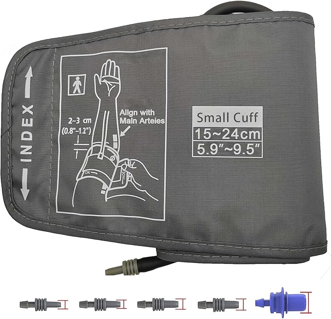 Child Small Size Cuff Compatible with Omron 5.5”-9.5” Inches (15-24CM) Blood Pressure Cuff ARM BP Replacement Cuff for Pediatric and Women (Small+ 5 Connectors)