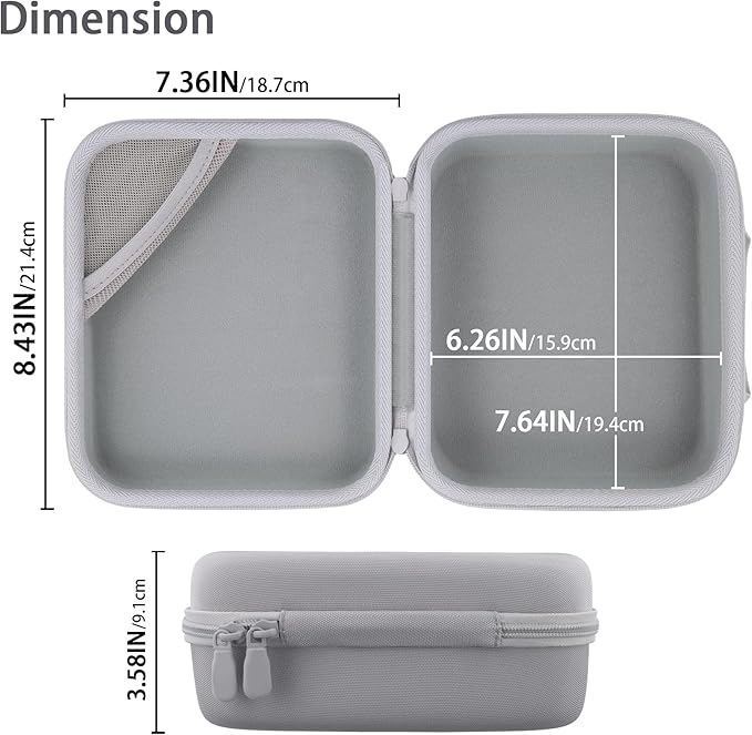 co2CREA Hard Case for OMRON Silver Upper Arm Blood Pressure Monitor BP5255, Mesh Pocket for Other Small Accessories (CASE ONLY)