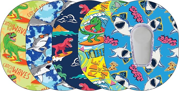Glucomart Adhesive Patches for CGMs and Insulin Pumps – Maximum Strength CGM Patches, Waterproof & Hypoallergenic (Surf Variety Pack) (G6)