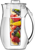 Water Infuser Pitcher By Home Essentials & Beyond – Shatterproof Acrylic – Elegant Durable Design – Ideal for Iced Tea, Fruit Infused Water and Juice (93 oz)