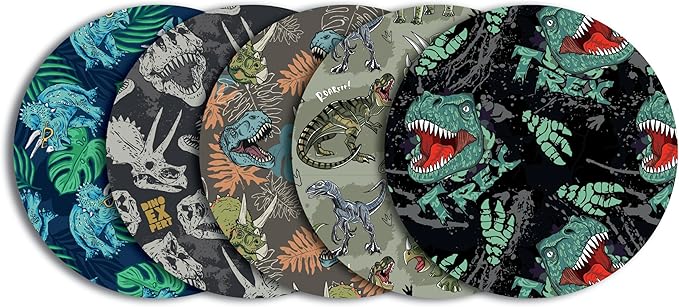 Glucomart Adhesive Patches for Freestyle Libre 3, Lingo, Instinct, Dexcom G7 & Stelo (5 Count) – Strong CGM Patches, Waterproof & Sweatproof, 15-Day+ Hypoallergenic Overpatch (Jurasssic Dino)