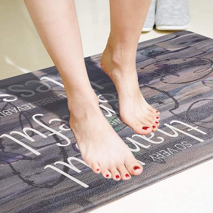 Kitchen Mat, Anti-Fatigue Mats Kitchen, Cushioned Kitchen Runner Rug, PVC Ergonomic Comfort Standing mats, Water Proof Non Slip Kitchen Floor Rugs, for Kitchen Home, Sink