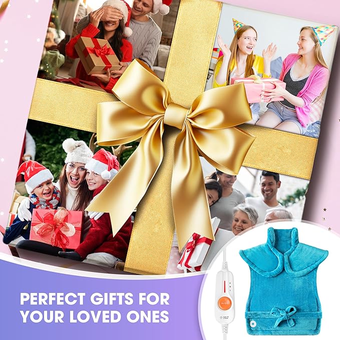 BOILEAU Electric Heating Pad for Neck and Shoulders and Back Pain Relief, Practical Birthday Gifts for Women Men Mom Dad Elderly,24"x33" Large Heating Heat Pad,Self Care Gifts for Him Her Wife Husband