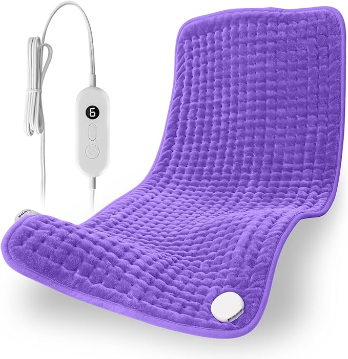 Heating Pad for Back Pain Relief, 17" X 33" XXX-Large Heating Pads for Cramps,Electric Heating Pad XL with 6 Fast Heating Settings,Moist Dry Heat Options,Auto-Off,Machine Washable,Light Purple