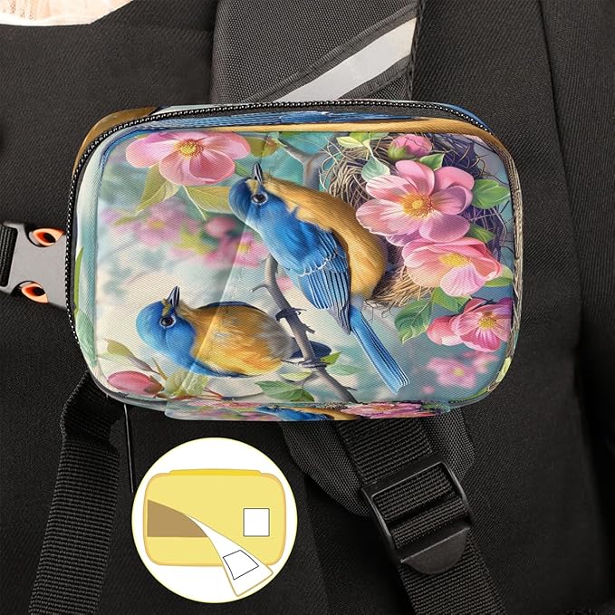 Animal Bird Pink Flower Travel Pill Organizer Box Weekly Portable Pill Case Daily Pills 7 Day Small Birth Control Pills Container Removable Compartments for Medicine Vitamins Fish Oil