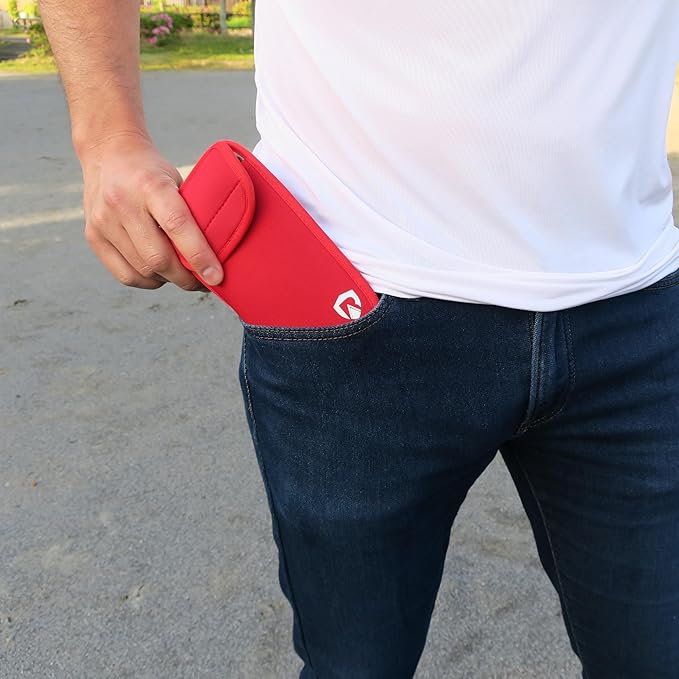 RadiArmor EMF Blocking Cell Phone Sleeve - EMF Blocking Pouch - Updated XL Version for Larger Smartphones (Red, Extra Large)