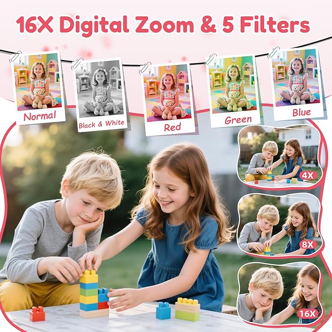 Digital Camera, FHD 4K Digital Point and Shoot Camera with 16X Zoom Anti Shake, 48MP Compact Small Camera with 32GB Card for Boys Girls Kids