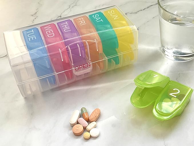 e-Pill 2 Times a Day x 7 Day Weekly Pill Organizer, Vitamin, and Medicine Pillbox (2x7)