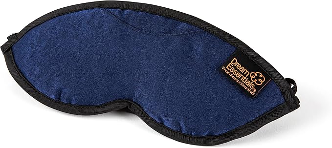Dream Essentials Dream Essence Aromatherapy Sleep Mask, Handmade in The USA, Comes with Removable Organic French Lavender Sachet (Cobalt Blue)