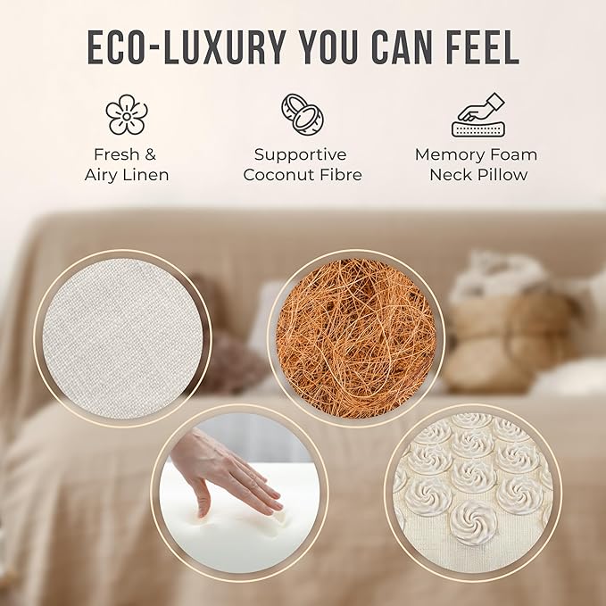 Dakini Premium Linen Acupressure Mat and Pillow Set with Mini Pad - Acupuncture Mat Full Body Pain Relief