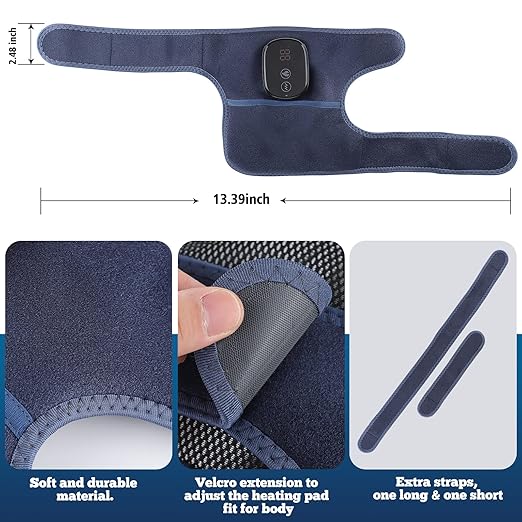 MOAJAZA Cordless Knee Massager with Heat and Vibration, Heating Pads for Knee Shoulder Elbow Deep Issue
