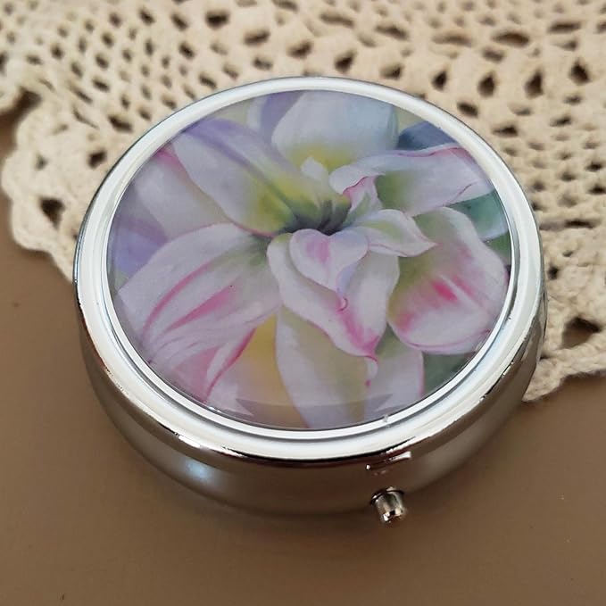 Designer Pill Box by Houder - Decorative Pill Case with Gift Box - Carry Your Meds in Style (Lilly)