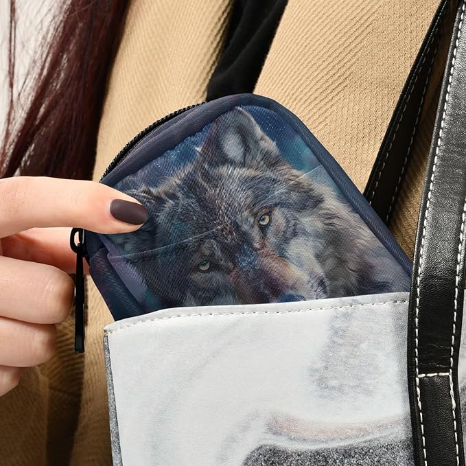 Wolf Weekly Pill Organizer Case Black Travel Portable Pill Bag for Medicine Vitamin Large Capacity Zipper Medicine Organizer