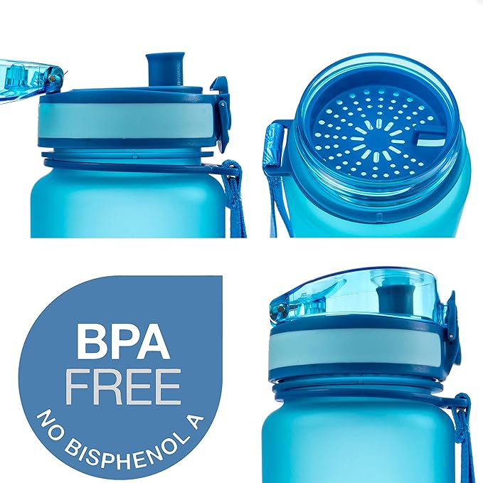 Embrava Sports Water Bottle 32oz - Fast Flow Flip Top Lid - BPA & BPS Free Leakproof Reusable - Lightweight Non-Toxic Tritan Plastic 1 Liter - Gym Hiking Office School Travel