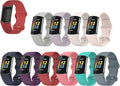 Compatible Soft Silicone Bands Sports Wristbands Replacement for Fitbit Charge 5&Charge 6 Advanced Fitness & Health Tracker Accessories Small/Large Watchbands