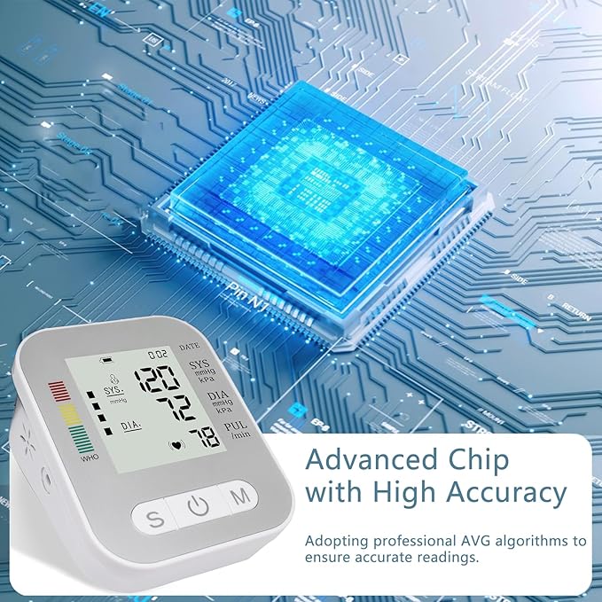Blood Pressure Monitors for Home Use, Automatic Upper Arm Blood Pressure Machine with Digital Screen, BP Machine with Large Cuff 8.7" - 16.5" Adjustable, Adult Elderly (White)