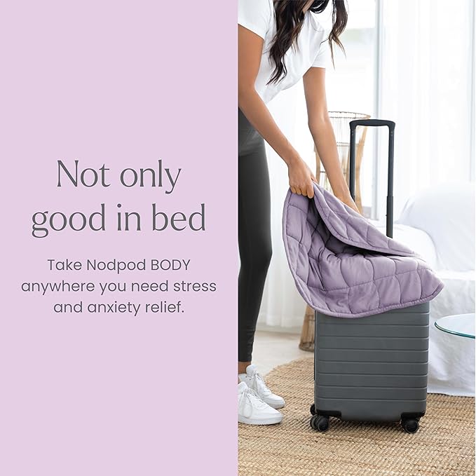 nodpod Body 6.5lb Patented Compact Weighted Blanket I Perfect for Relaxation, Sleeping & Travel l I Glass Bead Filled, Machine Washable (29" x 24") - Wisteria