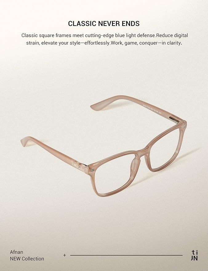 TIJN Blue Light Blocking Glasses for Women Men Clear Frame Square Nerd Eyeglasses Anti Blue Ray Computer Screen Glasses