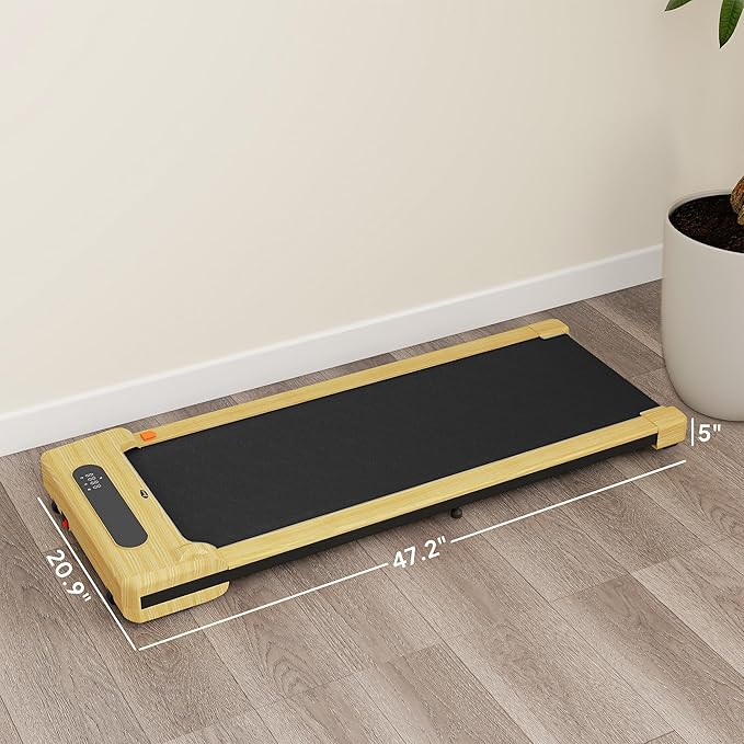 Soozier Walking Pad, 2.5HP Under Desk Treadmill with Remote Control, Transport Wheels and LED Display, Quiet Walking Jogging Machine for Home Gym Office, 264 lbs Capacity, Installation-Free