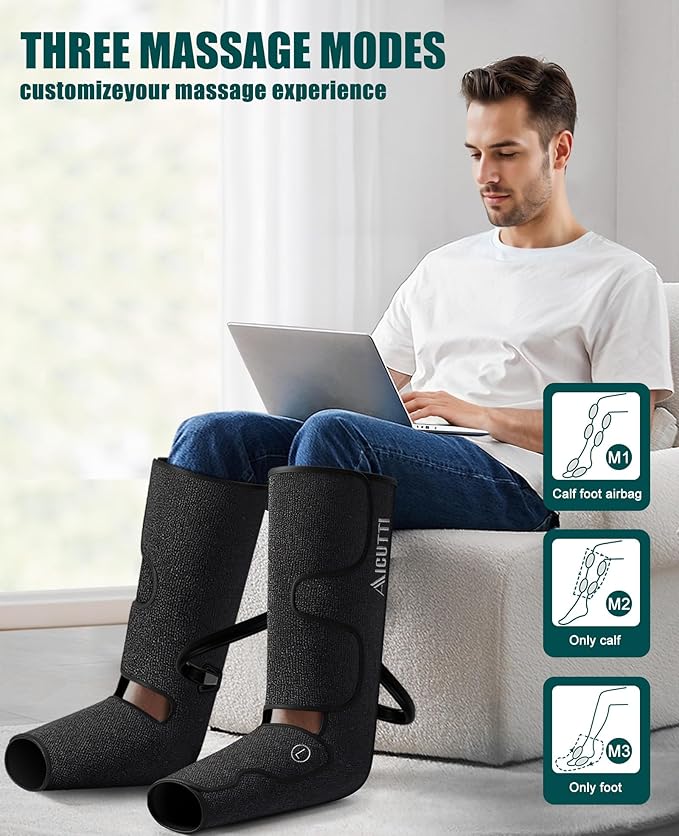 Professional Air Compression Leg and Foot Massager with Heat - Christmas & Birthday Gifts for Men & Women, Improved Circulation & Pain Relief, Ideal for Parents on Mother's Day & Father's Day