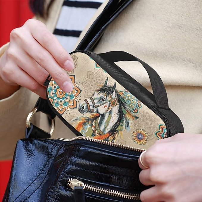 Bohemian Horse Diabetic Supplies Travel Case Insulin Pen Cooler Case Medication Insulated Organizer for Glucose Meter and Diabetic Supplies Diabetic Supplies Bag Carrying Cases