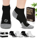 Diabetic Socks for Men,4 & 6 Pairs Low Cut Bamboo Viscose Wide Mens Diabetic Socks Size 9-11 10-13