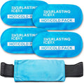 Gel Ice Packs for Injuries Reusable, Hot & Cold Gel Wrap (4 Pack), Adjustable & Flexible, Long Lasting Instant Compression for Back, Knees, Shoulders, Elbows, Neck, Foot & Ankle