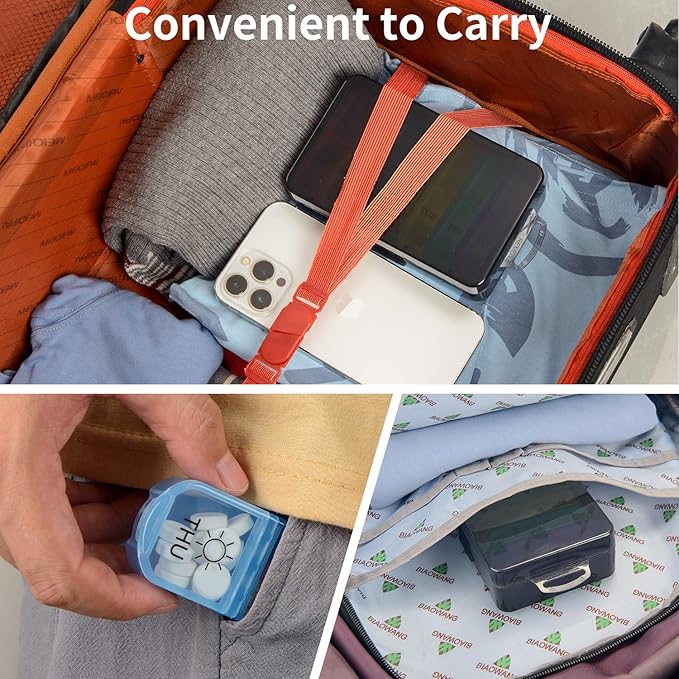 Weekly Pill Organizer 2 Times a Day, Am Pm Pill Box 7 Day, Travel Pill Case, Medicine Pill Organizer for Medication, Vitamins, Fish Oils, Supplements
