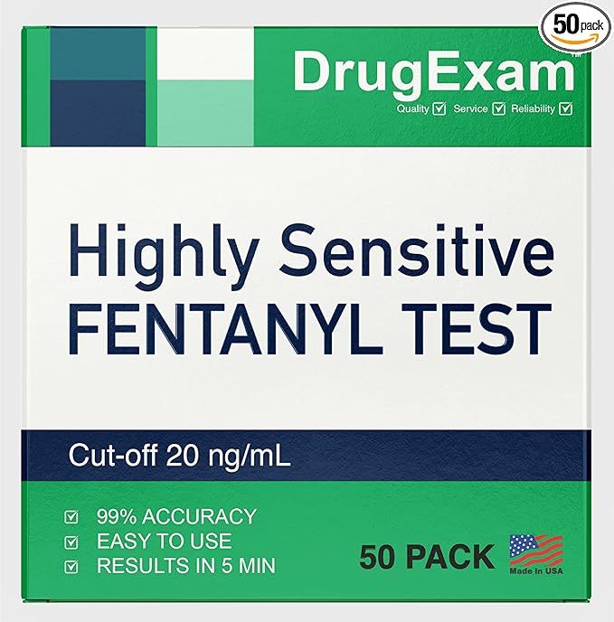 50 Pack - DrugExam Urine Drug Test Testing Strip. Testing for FYN 20 ng/mL. Highly Sensitive, Instant Results. Made in USA. (50)