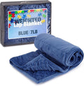 7lb Weighted Blanket for Kids (Blue) 19x22 Inch, Plush Minky Weighted Lap Pad with Travel Bag for Ages 6-12