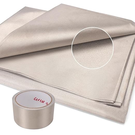 Faraday Fabric，(43" W × 108" L Fabric + 300" L Tape)，Faraday Fabric EMP Proof Military Grade，Faraday Cloth can Block Cellular Signals,WiFi, Bluetooth, GPS, and RF Signals
