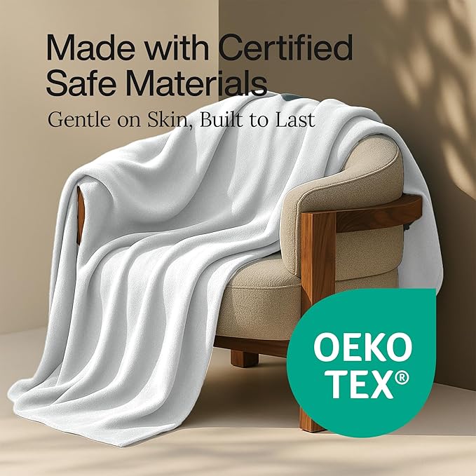HomeSmart King Size Weighted Blanket Cover – Ultra Soft White Minky, Fits 92x104 Weighted Blanket (Cover Only)