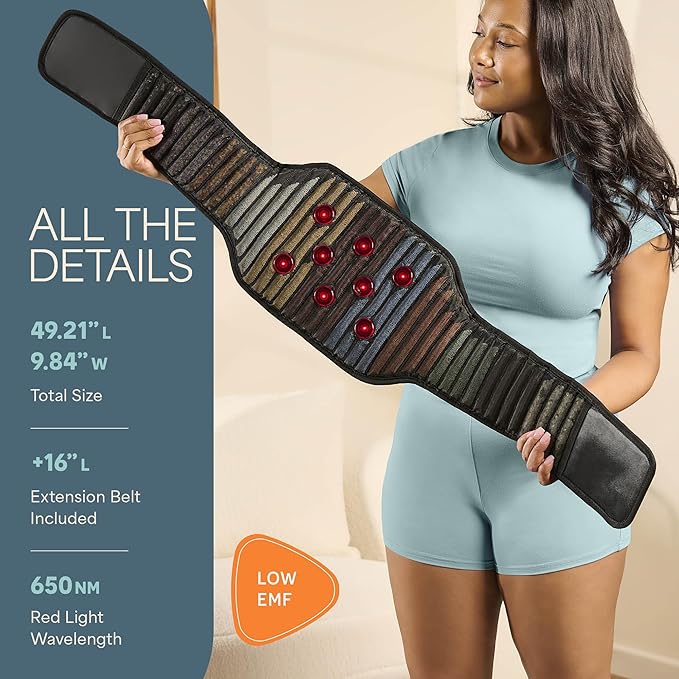 Lifepro Red Light Therapy Belt – Infrared Red Light Therapy for Body, Back Pain and Shoulder - 660nm & 850nm Near Infrared Heating Pad – Adjustable & Portable for Wellness & Relaxation