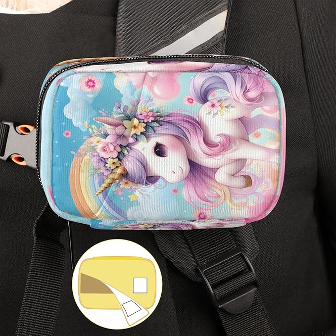 Animal Unicorn Rainbow Travel Pill Organizer Box Weekly Portable Pill Case Daily Pills 7 Day Small Birth Control Pills Container Removable Compartments for Medicine Vitamins Fish Oil